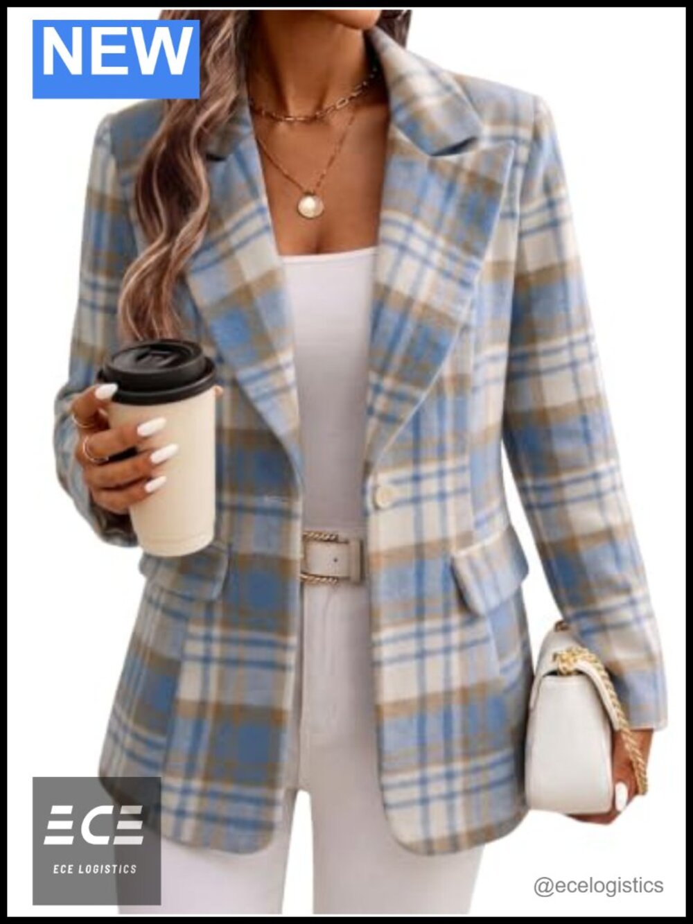 Wool Blend Flannel Plaid Blazer Business Casual Slim Fit
